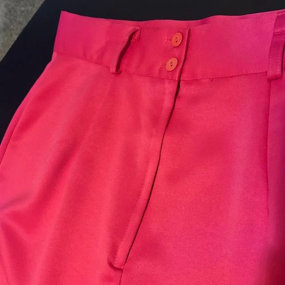 Vintage ELLEN D. Petite Barbiecore Hot Pink Pencil Career Skirt Size 15/16